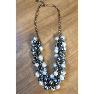 Silver and Black Beaded Necklace